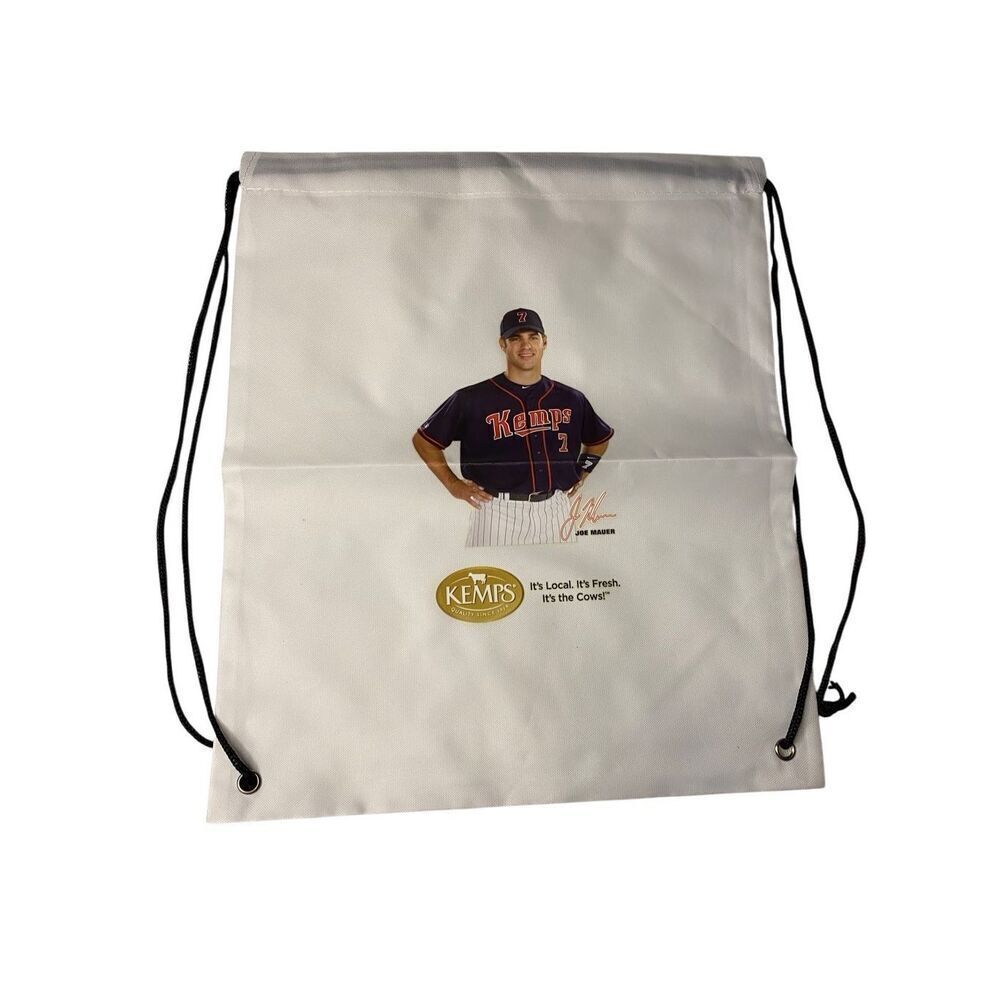 Twins Joe Mauer Baseballs Cinch Bag Drawstring Backpack Sku8